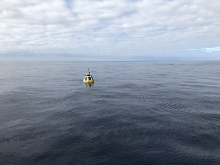 Hereons Automatic Profiling Buoy demonstrator is moored south of Madeira Island sampling the Atlantic Ocean in Summer 2022