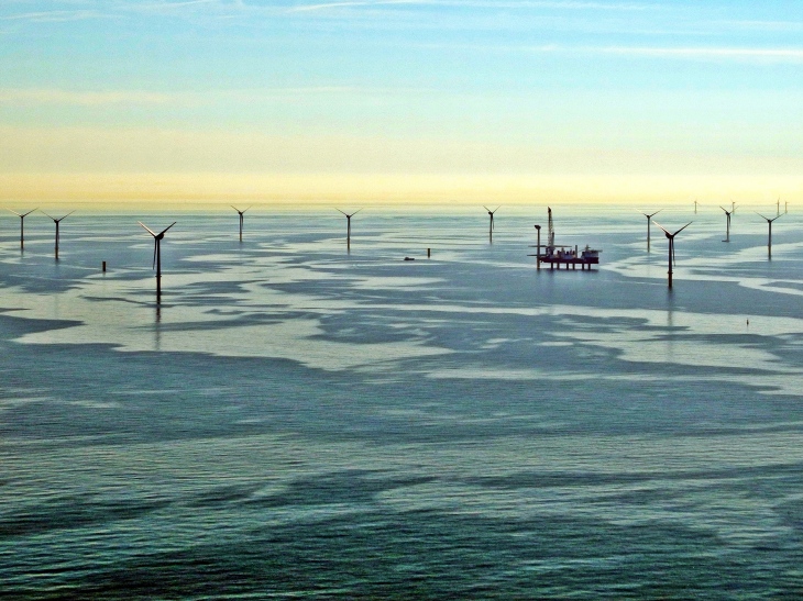 (Foto: Sabine Billerbeck/Hereon) Luftbild Offshore Windpark