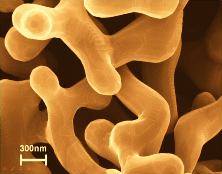 Nanoporöses Gold könnte als Sensor dienen. Foto: HZG Npg Sem 2 G