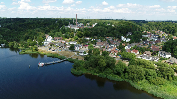 Luftbild des Geesthachter OrtsteilsTesperhude an der Elbe (Foto: Michael Streßer / Hereon) Luftbild des Geesthachter OrtsteilsTesperhude an der Elbe (Foto: Michael Streßer / Hereon)